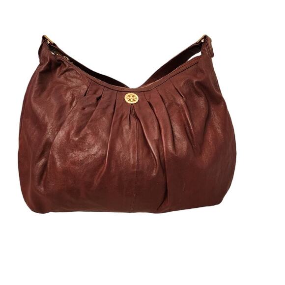 TORY BURCH BURGANDY HOBO BAG - Picture 1 of 16
